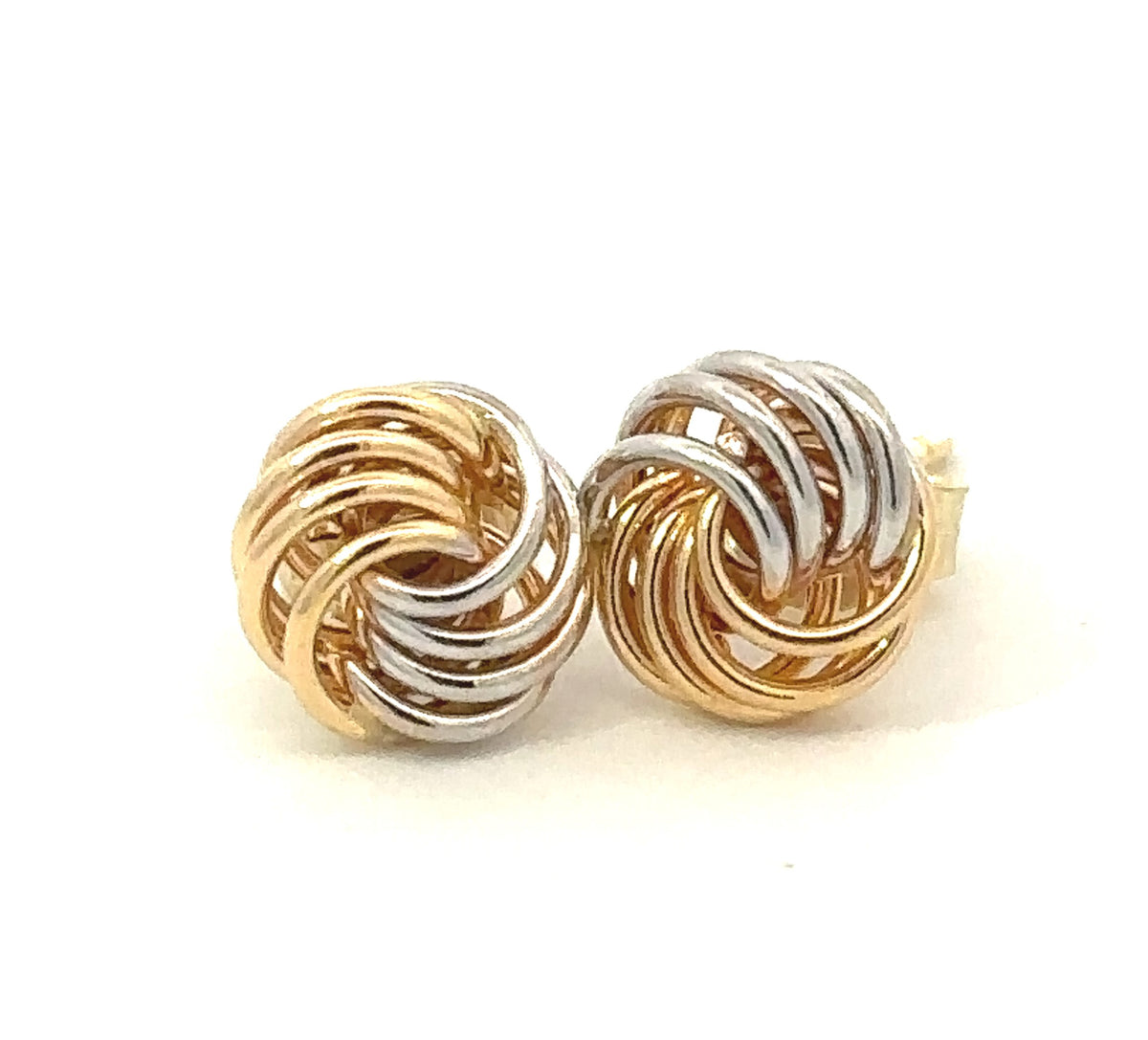 9CT Gold Two-tone Knot Stud Earring