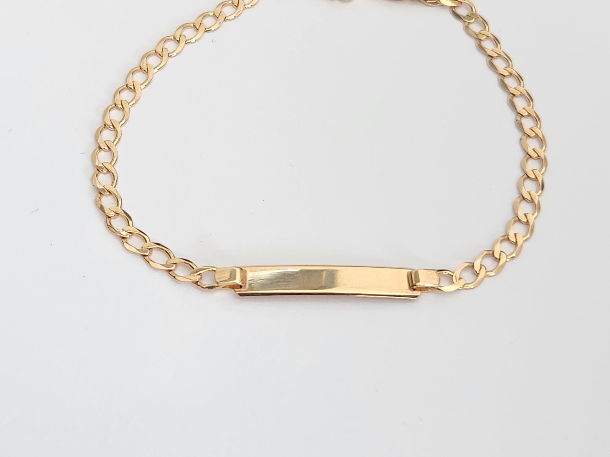 9ct Gold Gents Curb Link ID Bracelet 4mm