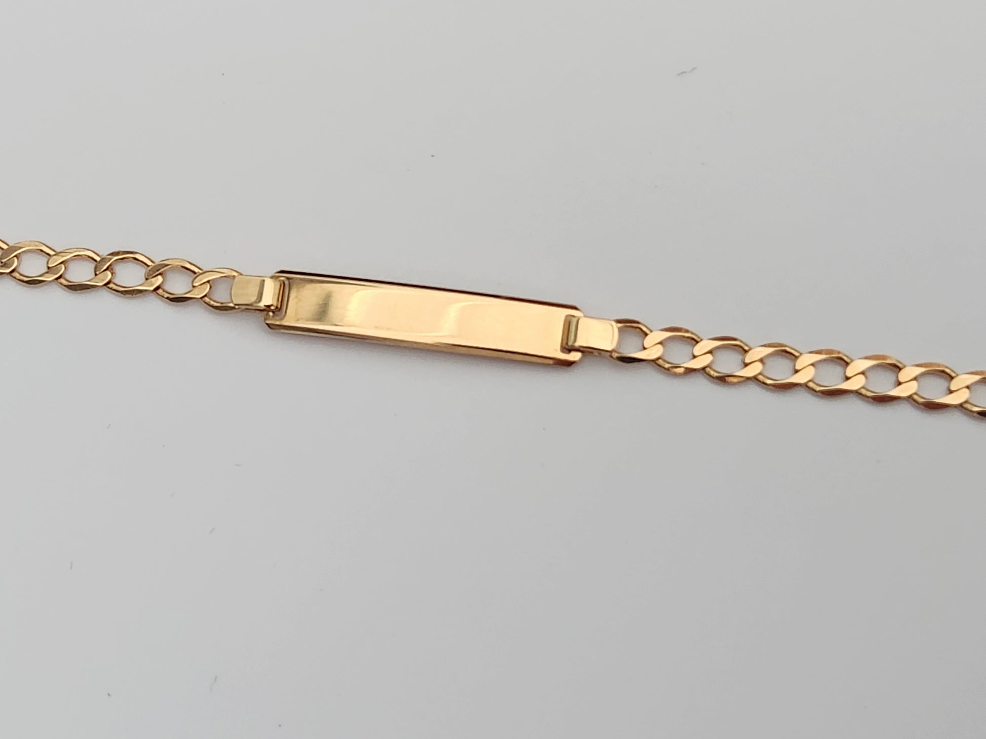 9ct Gold Gents Curb Link ID Bracelet 4mm
