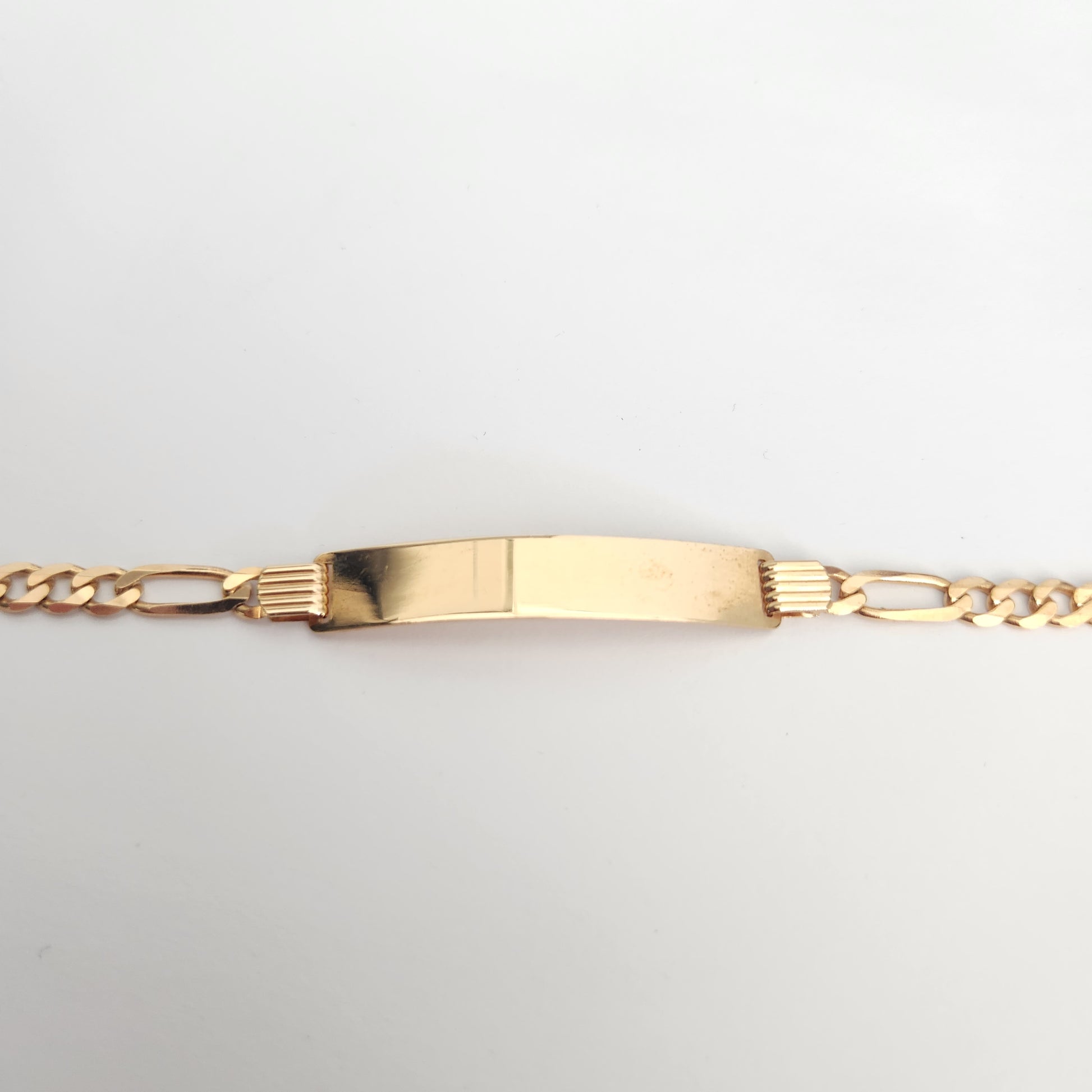 9ct Gold Gents Figaro Link ID Bracelet 6mm