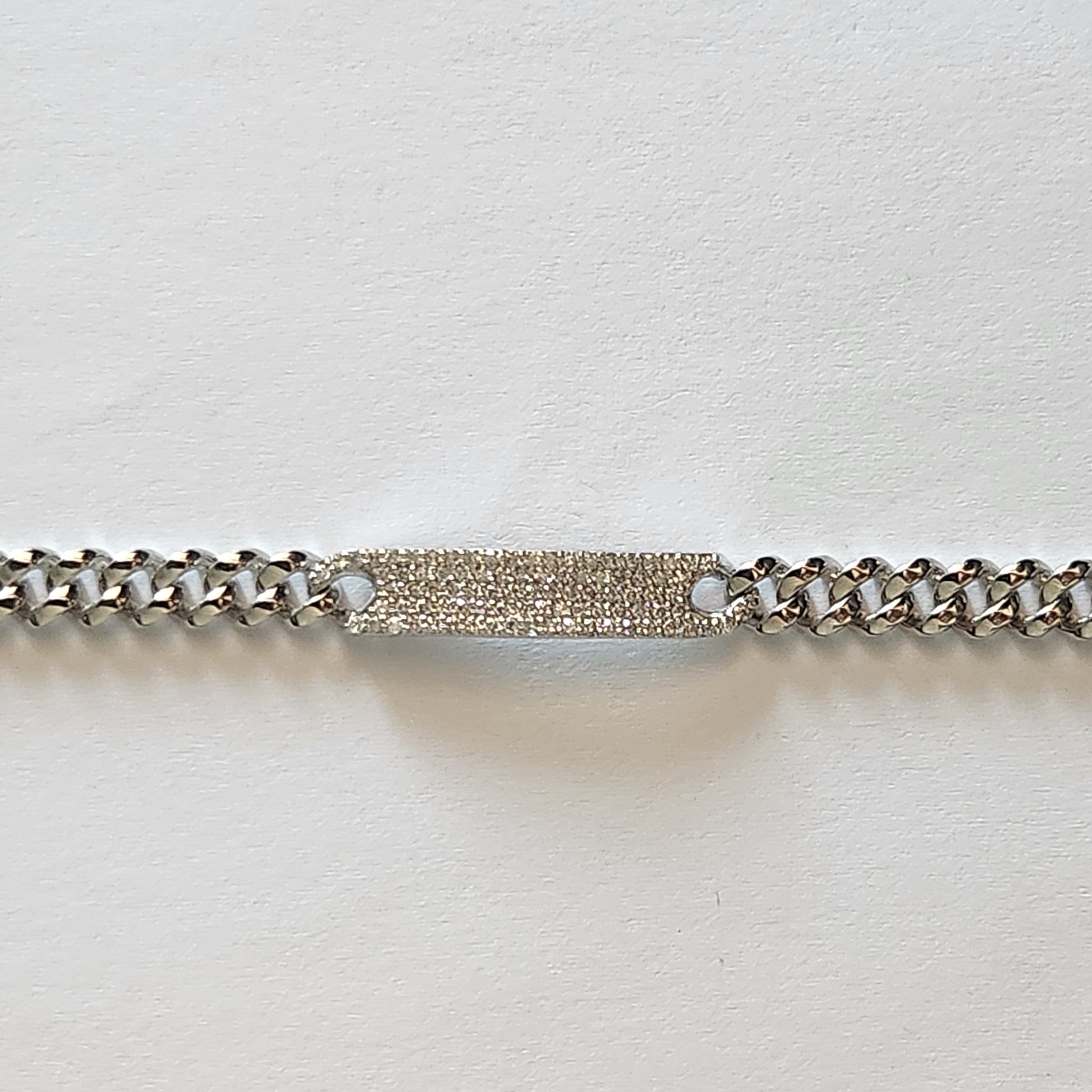 18ct White Gold Cuban Diamond Bracelet