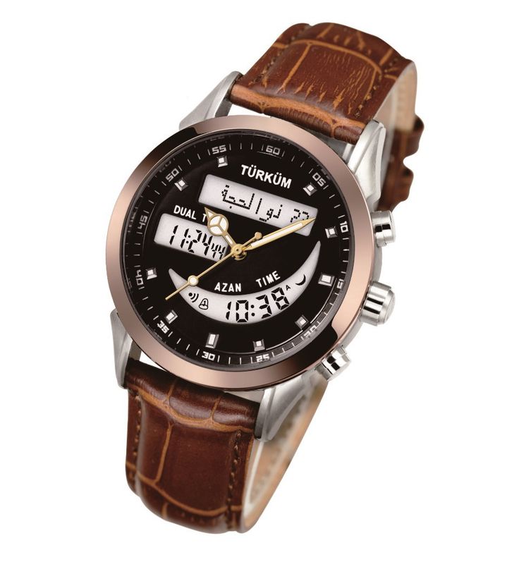 Türküm Azan Prayer Watch Brown Leather