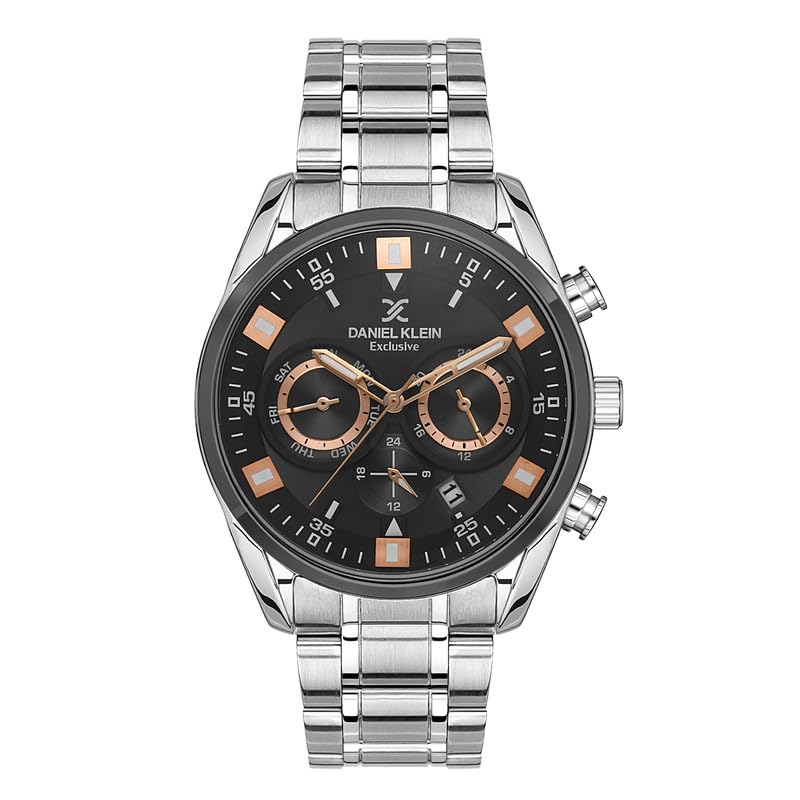 Daniel Klein Exclusive Gun-metal Multi-dial Gents Watch