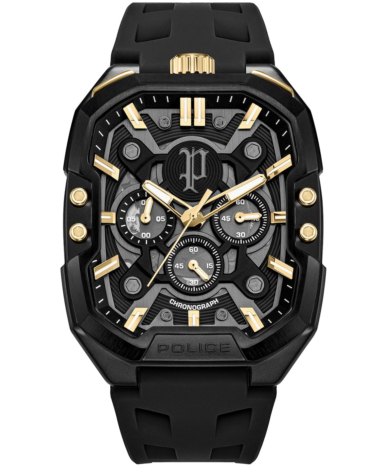 Police gents black chrono