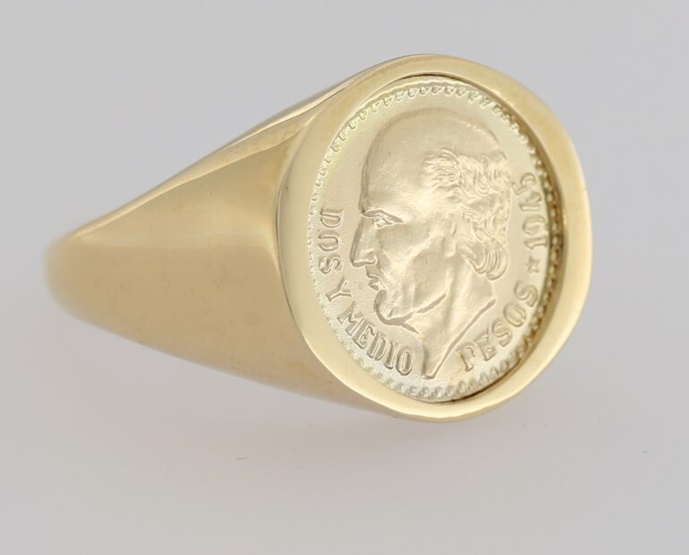 9CT Gold Large Peso Ring