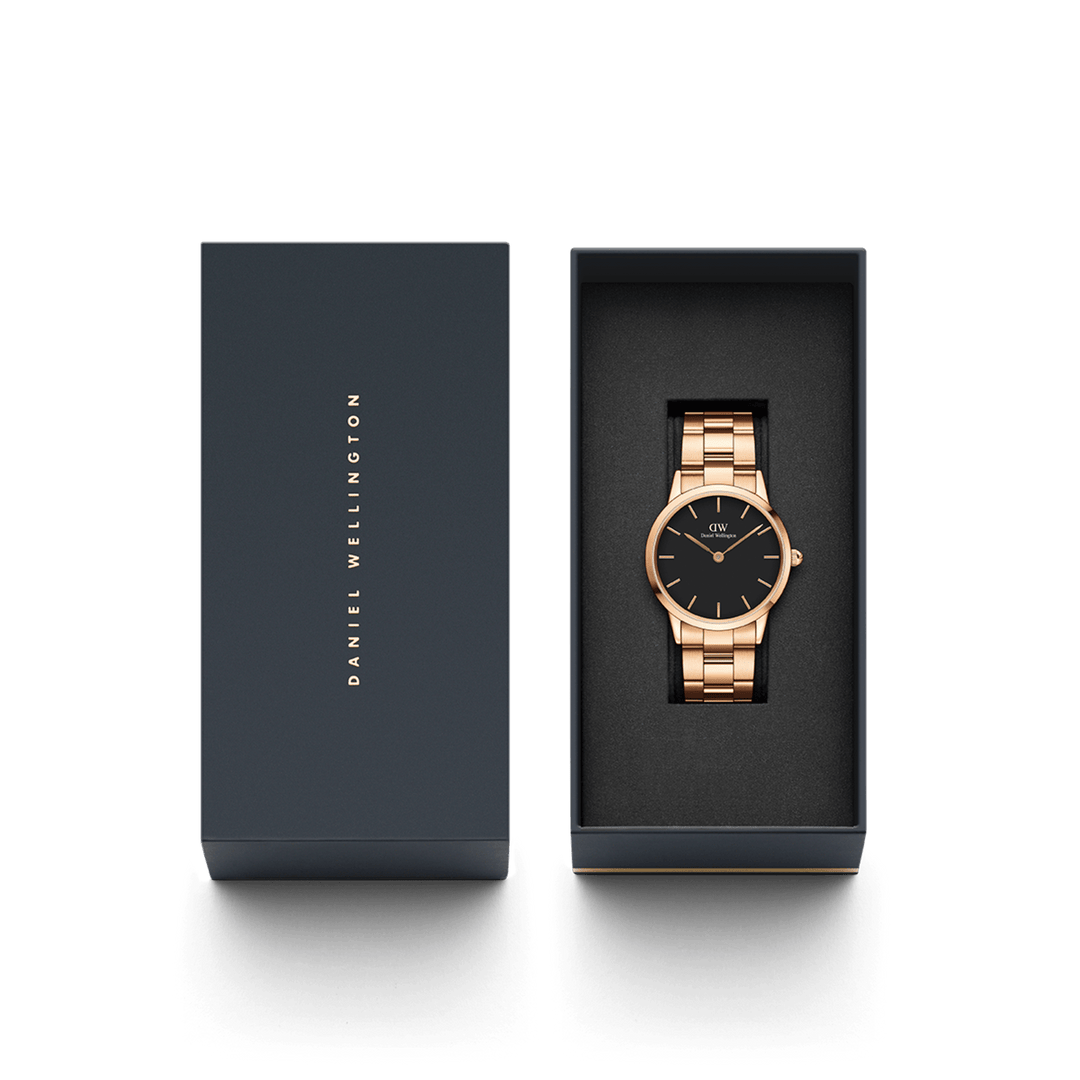 Iconic Link Watch Rosegold Black