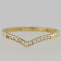 9CT Gold cubic Zirconia Wishbone Ring