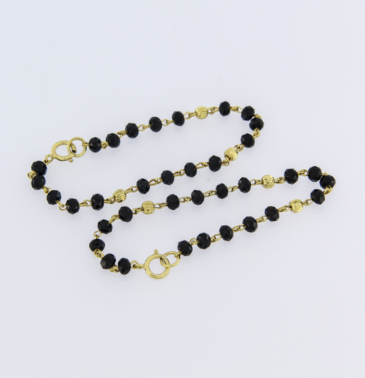 9CT Gold Baby Black Bead Mangal Bracelet