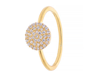 9CT Gold Circle Cubic Zirconia Cluster Ring