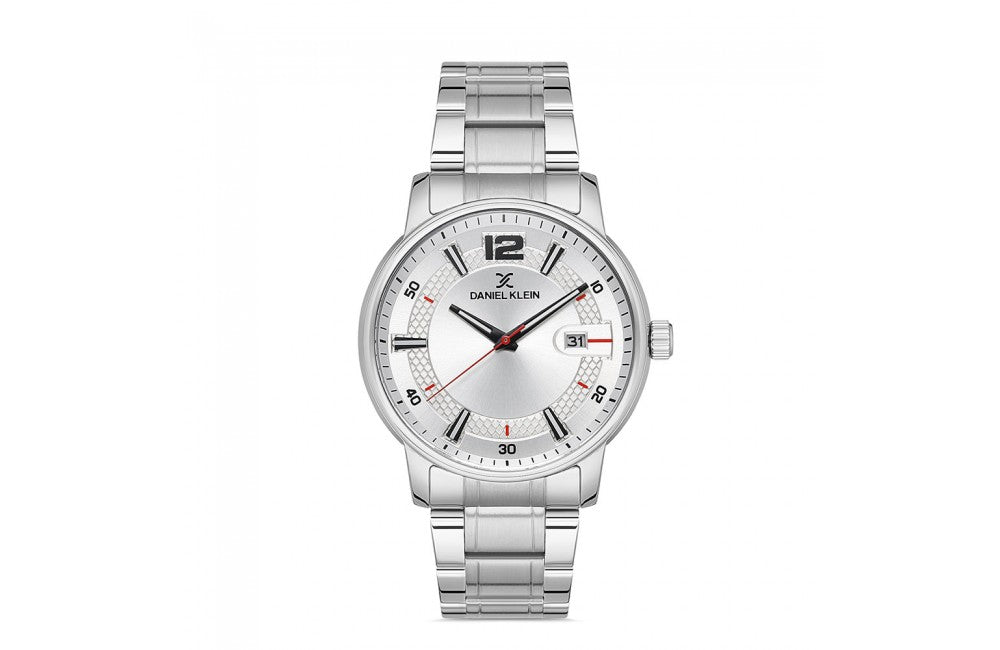 Daniel Klein Premium White Dial Red Detail Stainless Steel