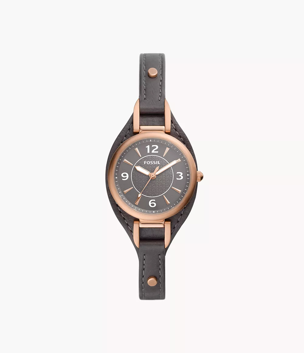Carlie Three-Hand Brown LiteHide™ Leather Watch