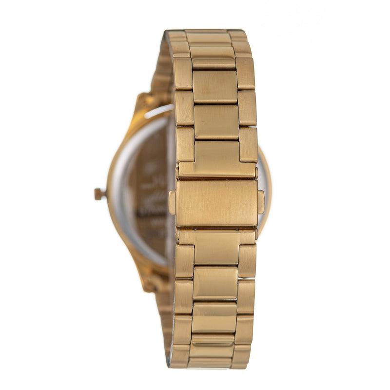 Hallmark Gents Gold Watch with White Dial and Bkack Numerals