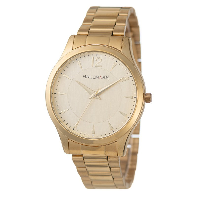 Hallmark Gents Gold Watch with Gold Face