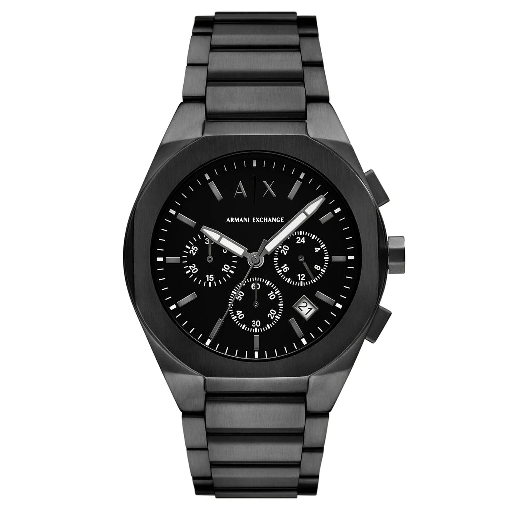 Armani exchange black stainless steel