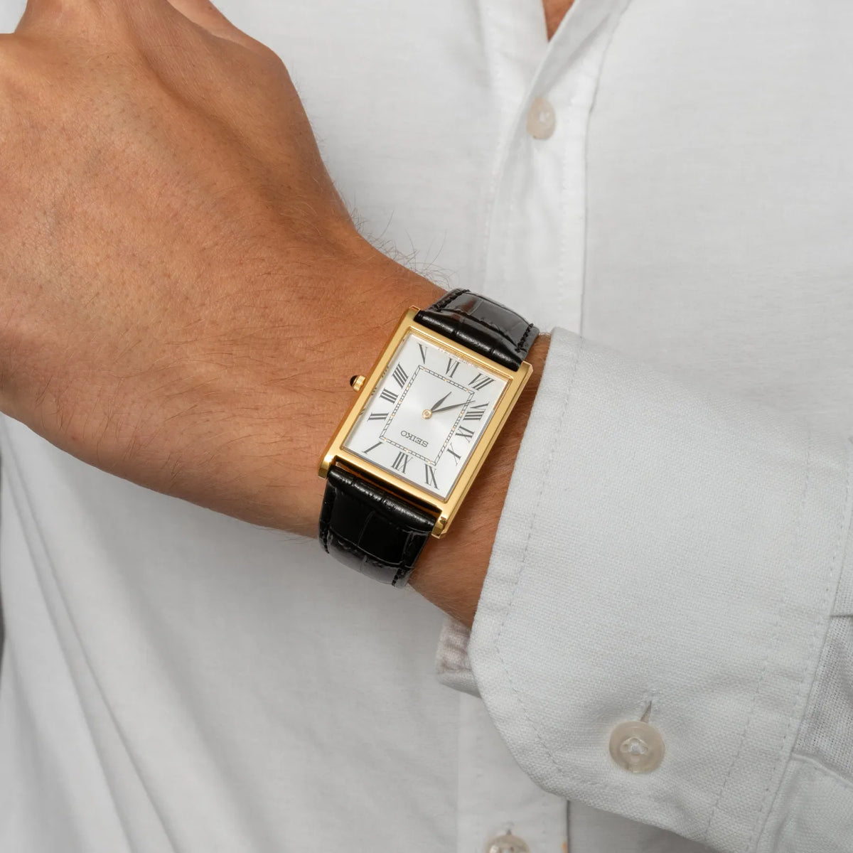 Seiko Brown leather dress watch
