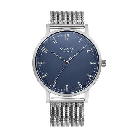 Obaku blue dial mesh strap