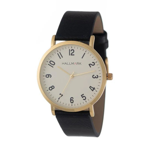 Hallmark gents black leather