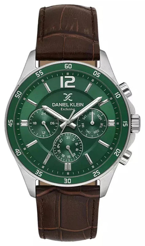 Daniel Klein exclusive gents brown and green leather chronograph