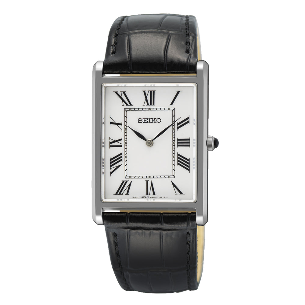 Seiko gents leather rectangle dial