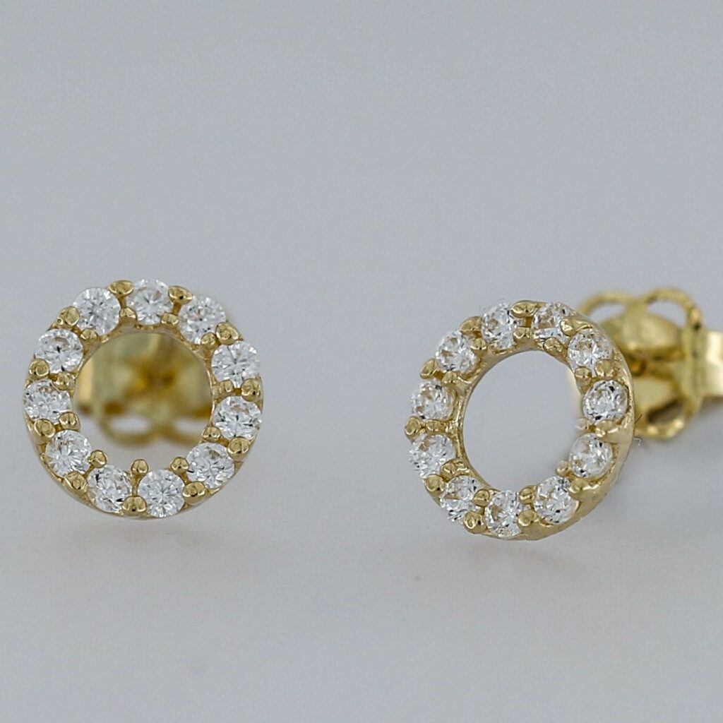 9CT Gold Circle of Life Cubic Zirconia Stud
