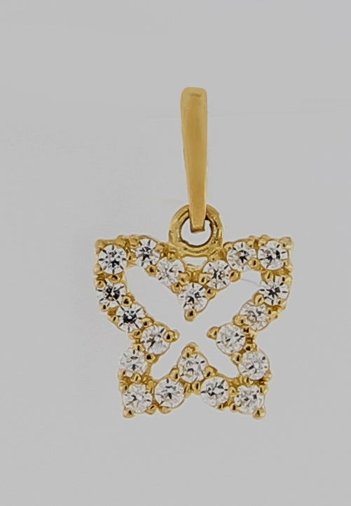 9CT Gold Cubic Zirconia Butterfly Pendant