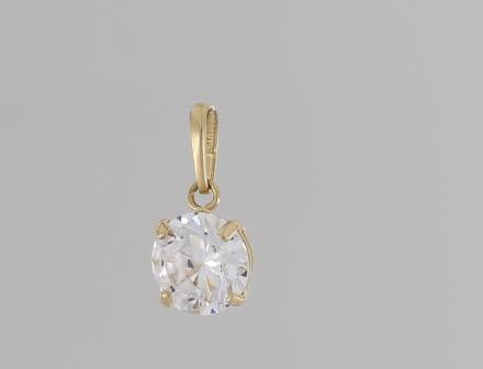 9CT Gold Cubic Zirconia Solitaire Pendant