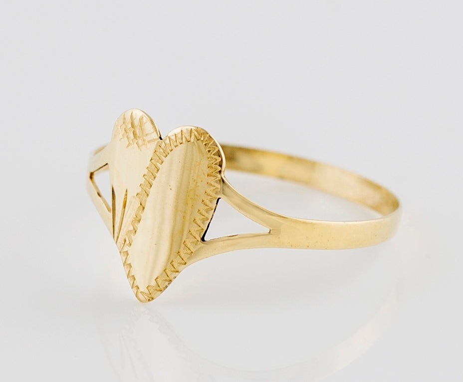9CT Gold Baby Heart Panel Ring