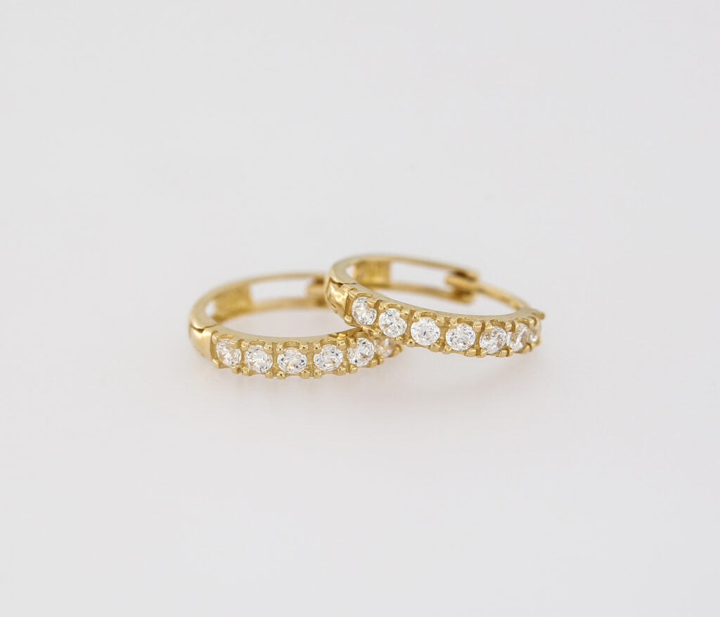 9CT Gold Cubic Zirconia 12mm Huggy