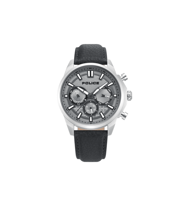 Police Rangy Grey Leather Watch