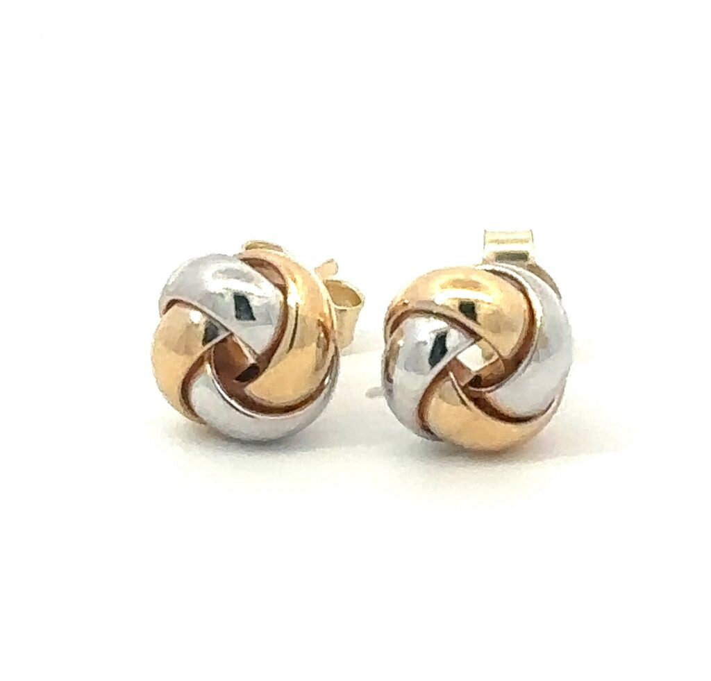 9CT Gold Two Tone Twirl Stud