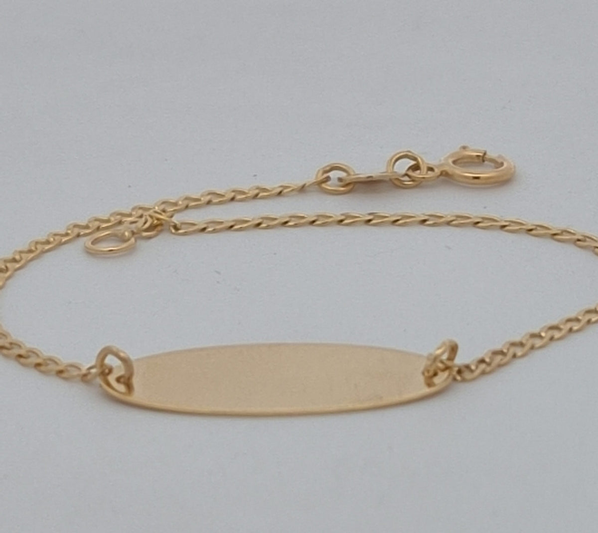 9CT Gold Baby Oval ID Bracelet
