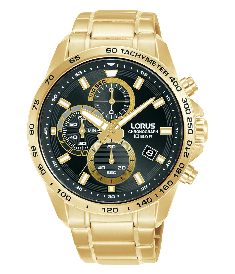 Lorus Mens Gold Chronograph Watch RM358JX9
