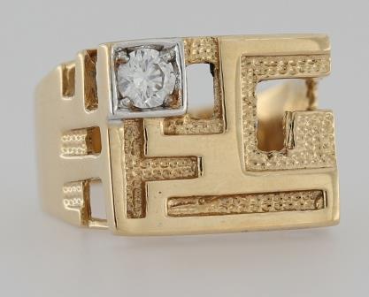 9CT Gold Gents XLarge Picasso Ring