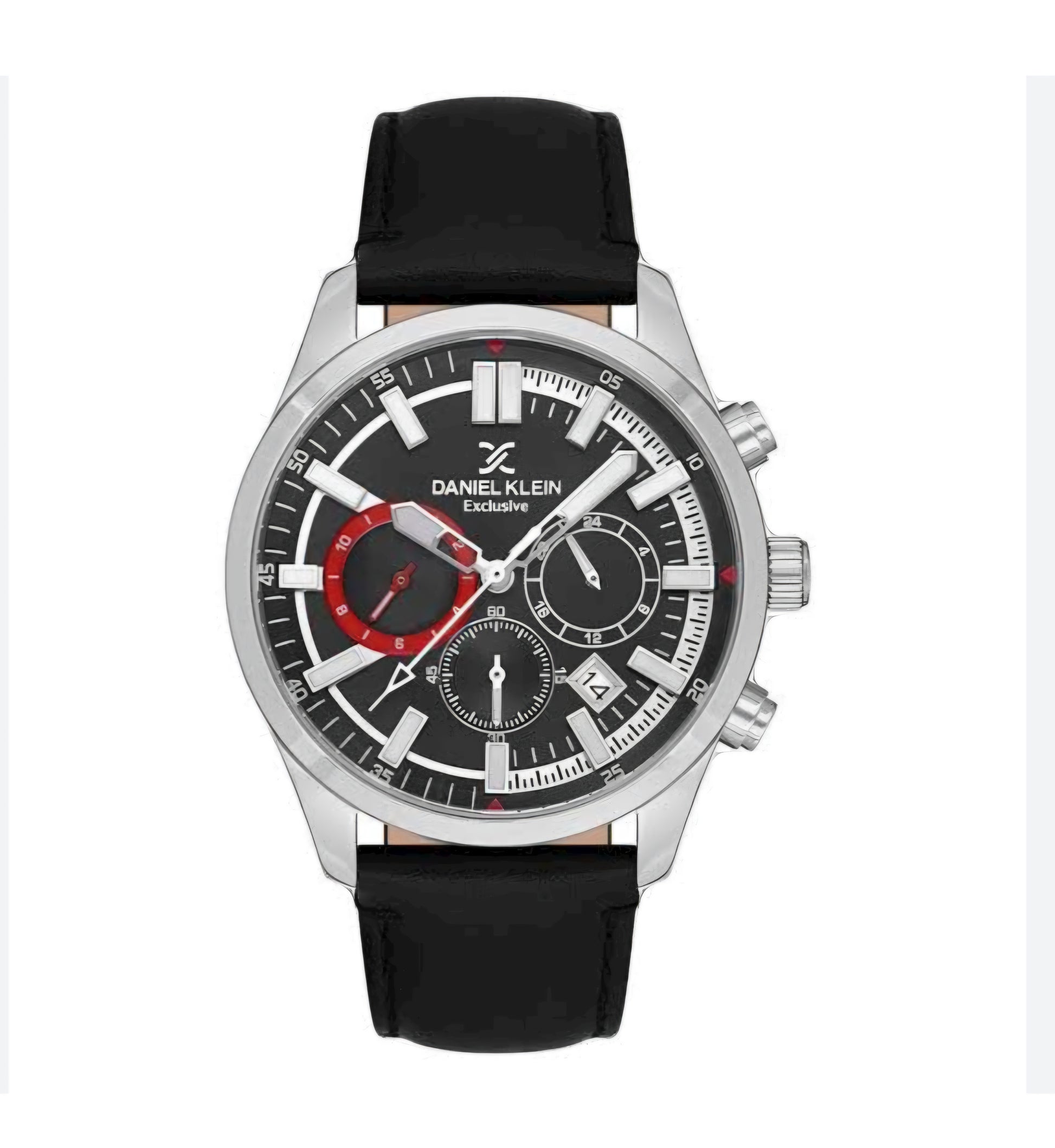 Daniel klein Black leather  Chronograph