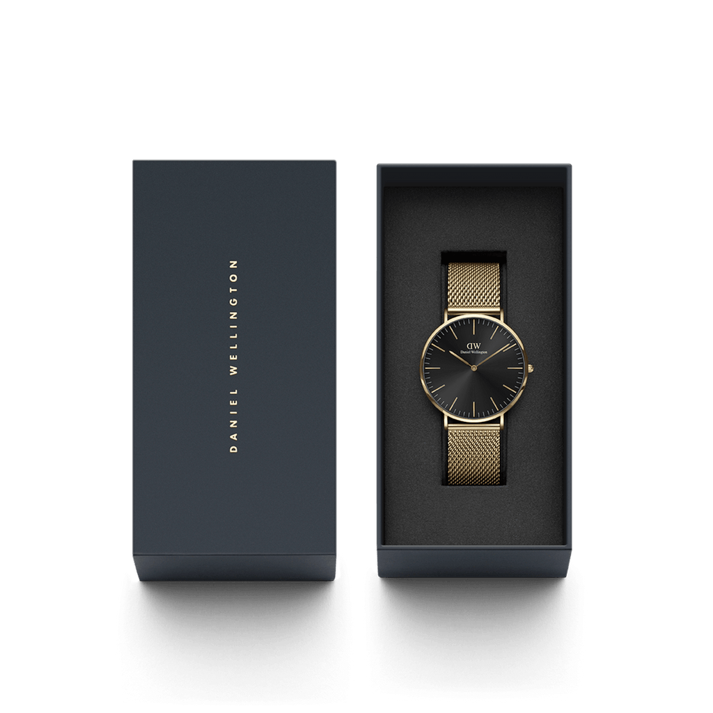 Daniel Wellington Classic Black Mesh Onyx Gold