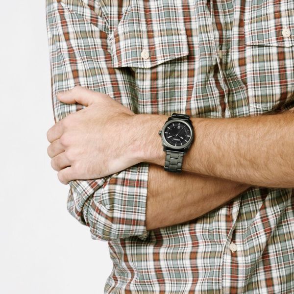 Fossil Men's Machine Smoke Round Stainless Steel Watch