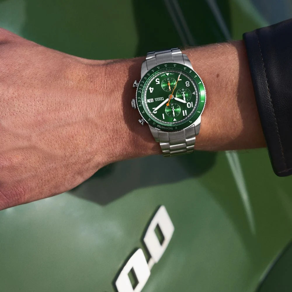 Fossil Sport Tourer Chronograph Stainless Steel Watch Green