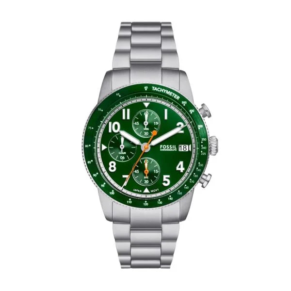 Fossil Sport Tourer Chronograph Stainless Steel Watch Green