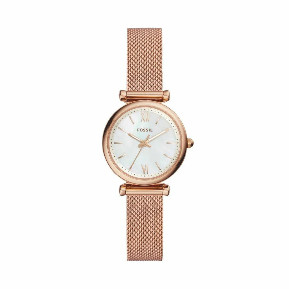 Fossil Women's Carlie Rose Gold Round Stainless Steel Watch