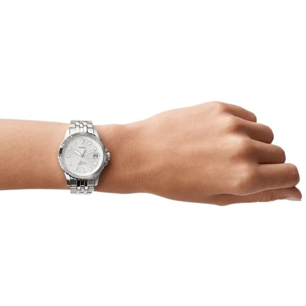 Fossil Women's Fb-01 Silver Round Stainless Steel Watch