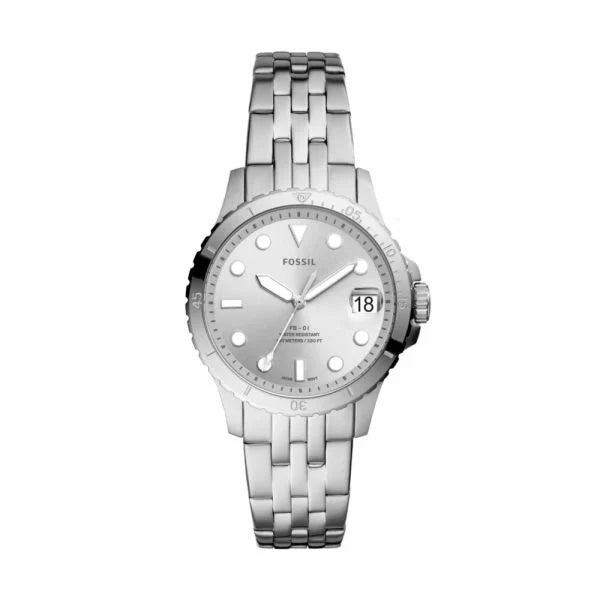 Fossil Women's Fb-01 Silver Round Stainless Steel Watch