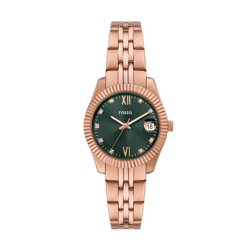 Fossil Women's Scarlette Three-Hand Date, Rose Gold-Tone Stainless Steel Watch