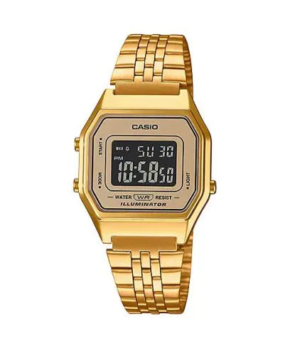 Casio Retro Illuminator Ladies Gold LA680WGA-9B