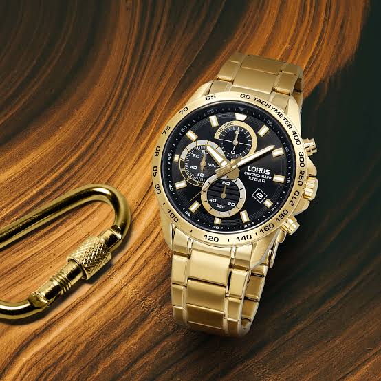 Lorus Mens Gold Chronograph Watch RM358JX9