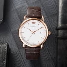 Emporio Armani Men's Luigi Rose Gold Round Leather Watch