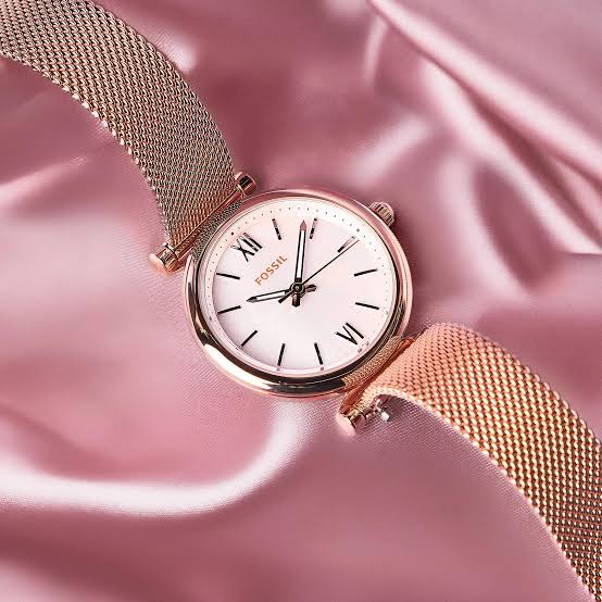 Fossil Women's Carlie Rose Gold Round Stainless Steel Watch