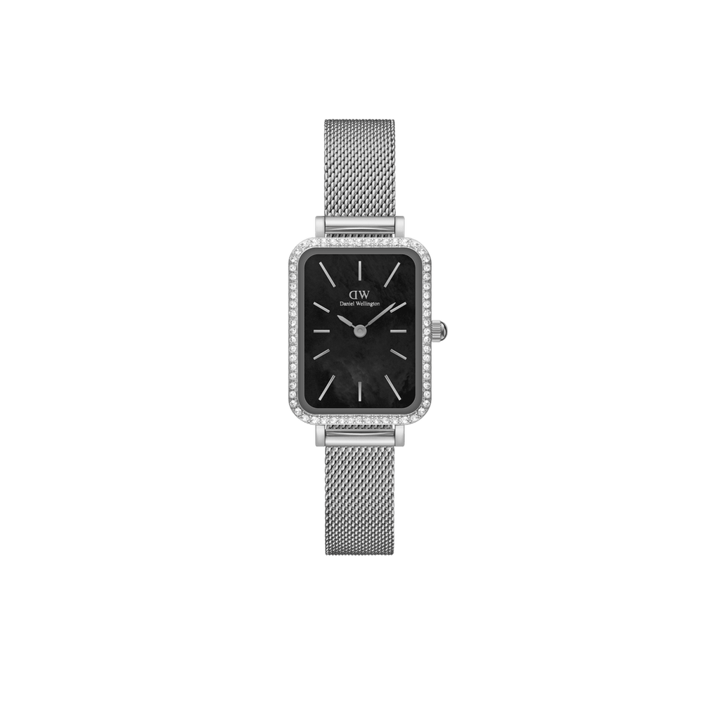 Daniel Wellington Quadro Lumine Bezel Sterling with Black Mother Of Pearl