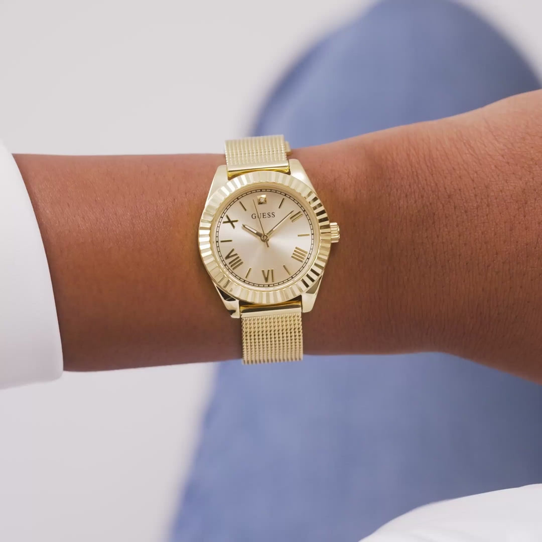 GUESS Ladies Gold Tone Analog Watch