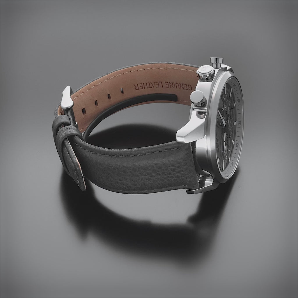 Police Rangy Grey Leather Watch