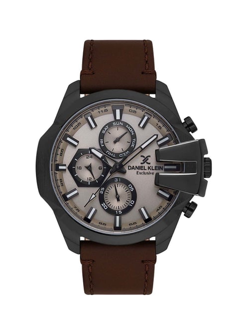 Daniel klein Brown leather chrono